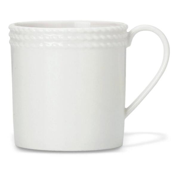 Kate Spade New York White Lenox Wickford 10 oz Rope Accent Mugs Set of 7 - Picture 3 of 9